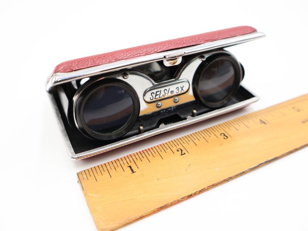 Folding opera glasses, Belt Buckle and Collectible Tokens - 8