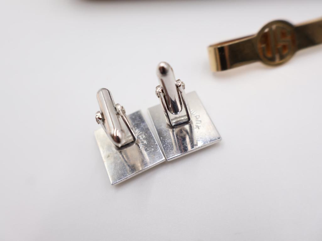 Vintage Kaywoodie Super Grain tobacco pipe, and tested 14k Tie Clip - 3