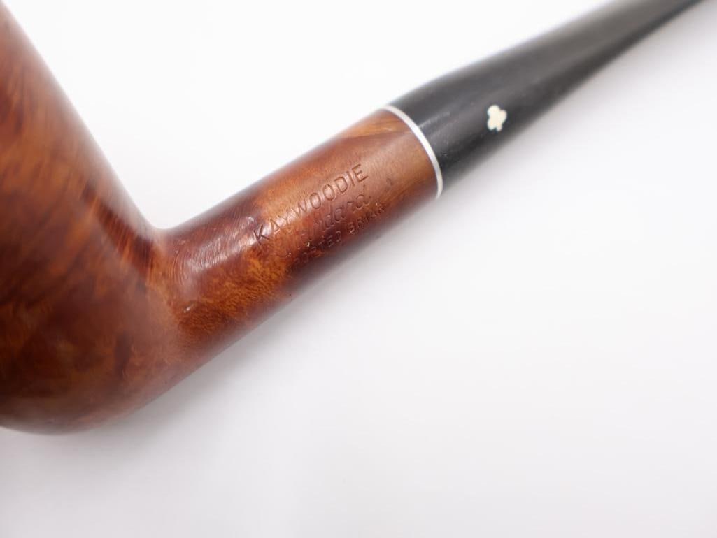 Vintage Kaywoodie Super Grain tobacco pipe, and tested 14k Tie Clip - 7