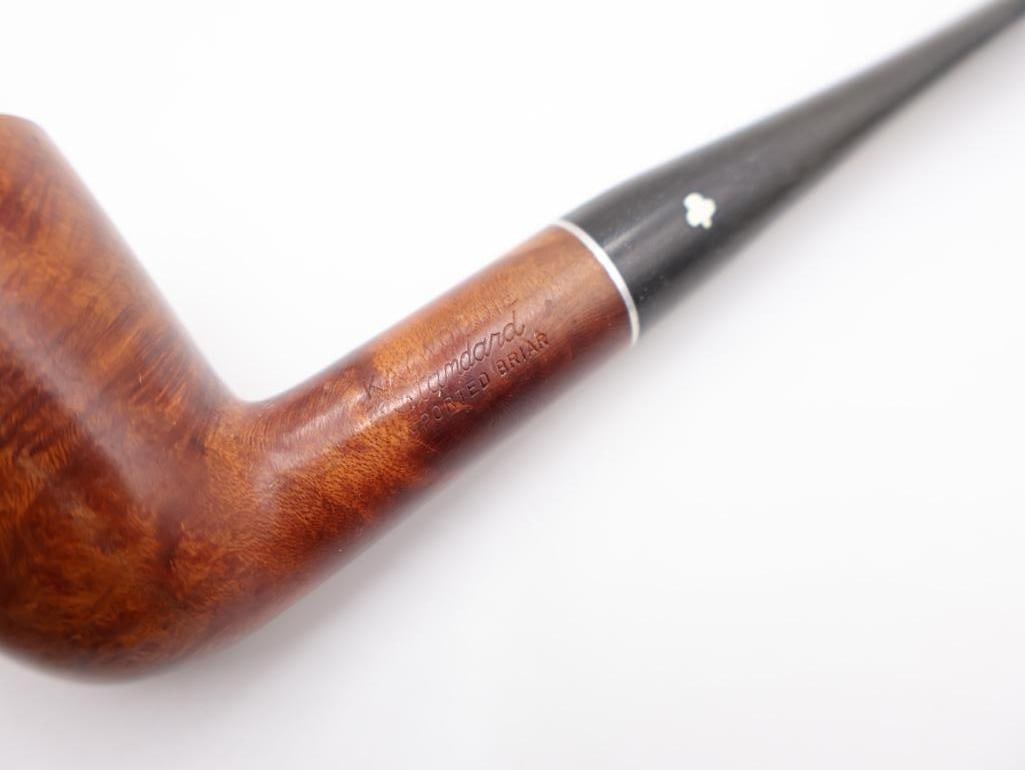 Vintage Kaywoodie Super Grain tobacco pipe, and tested 14k Tie Clip - 8