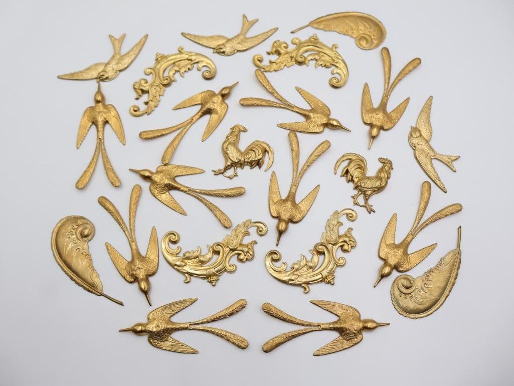 Brass swallow and orante stampings (1 of 8)