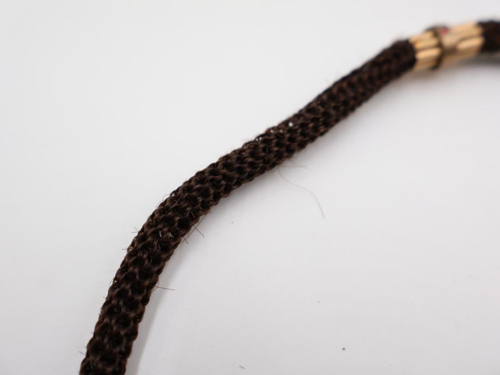 Victorian-era Hairwork Chain, a Picture Pin, and a Vintage Tintype Photo - 3