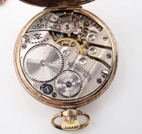 Antique Golld Gold Ladies Hampden "Molly Stark" gold filled and a matching chatelaine - 7