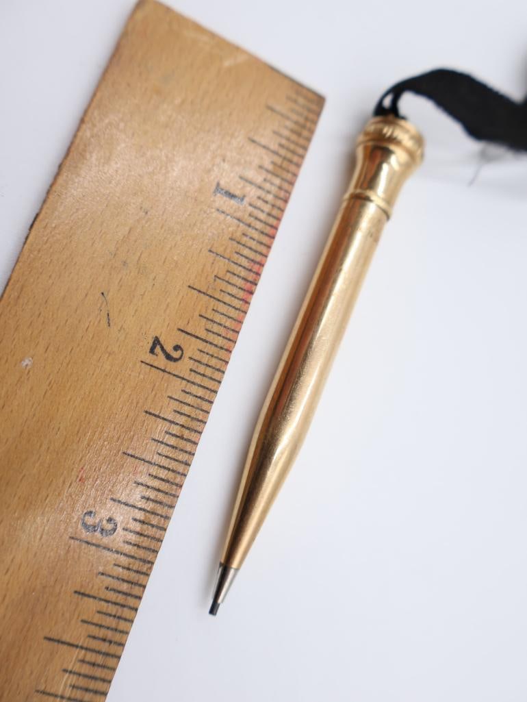 Vintage gold-filled mechanical pencil and antique Victorian gold-filled love knot brooch - 6