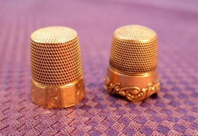 Antique gold thimbles, likely from the Victorian era circa 1880s (1 of 7)