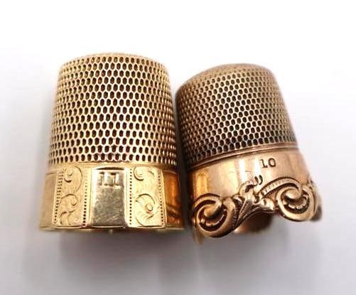 Antique gold thimbles, likely from the Victorian era circa 1880s - 3