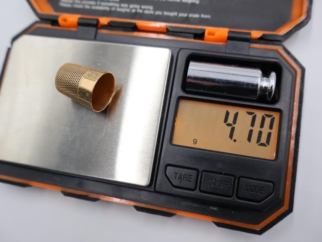 Antique gold thimbles, likely from the Victorian era circa 1880s - 5