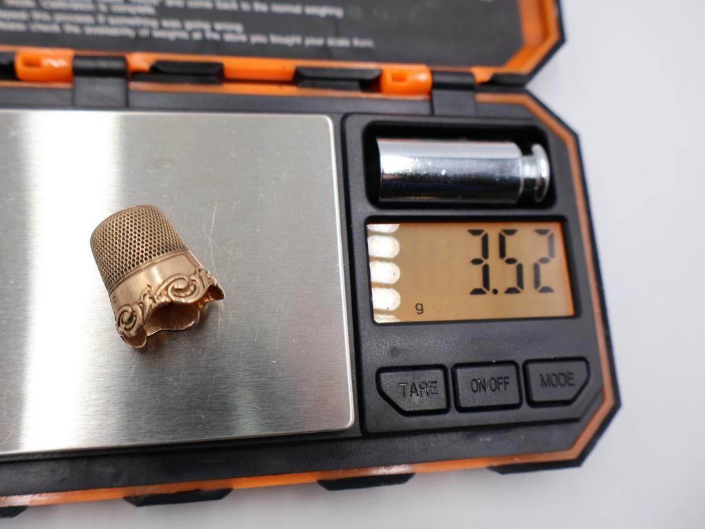 Antique gold thimbles, likely from the Victorian era circa 1880s - 7