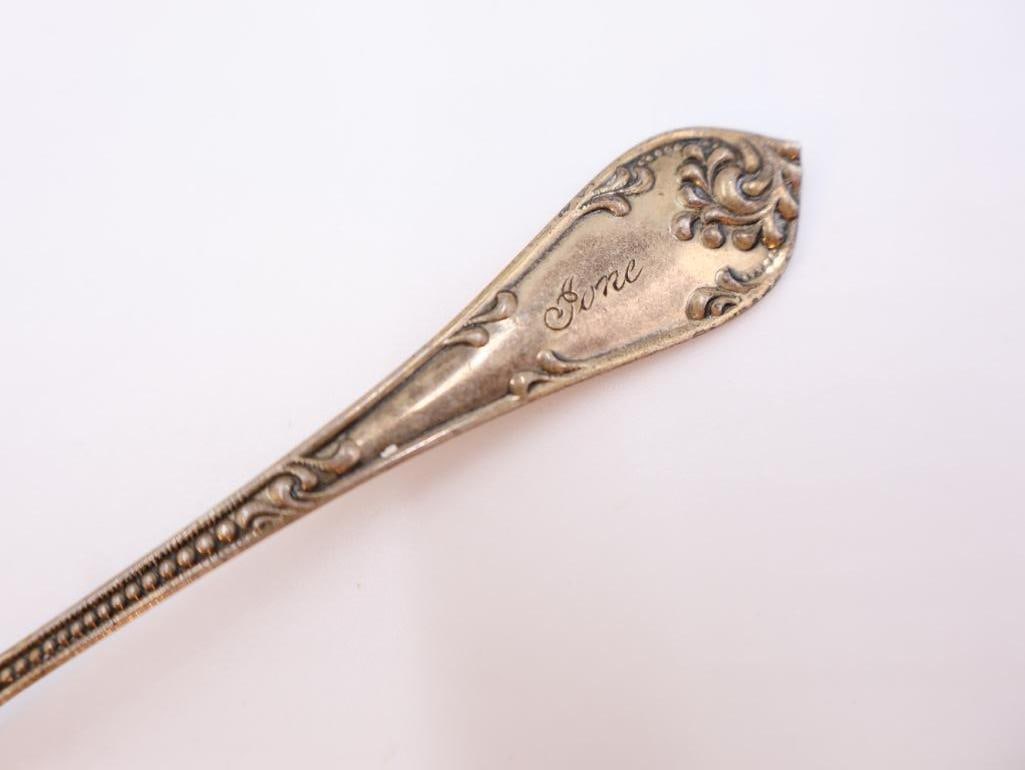Four Antique Sterling Silver Spoons and one collectors spoon - 4