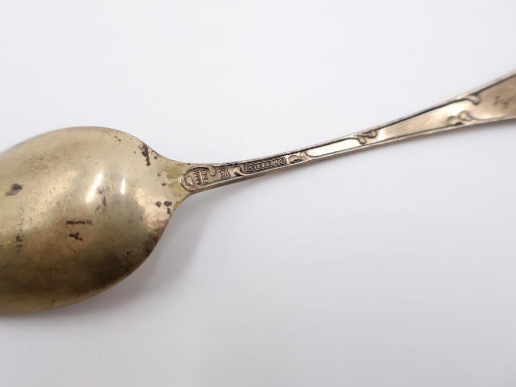 Four Antique Sterling Silver Spoons and one collectors spoon - 6