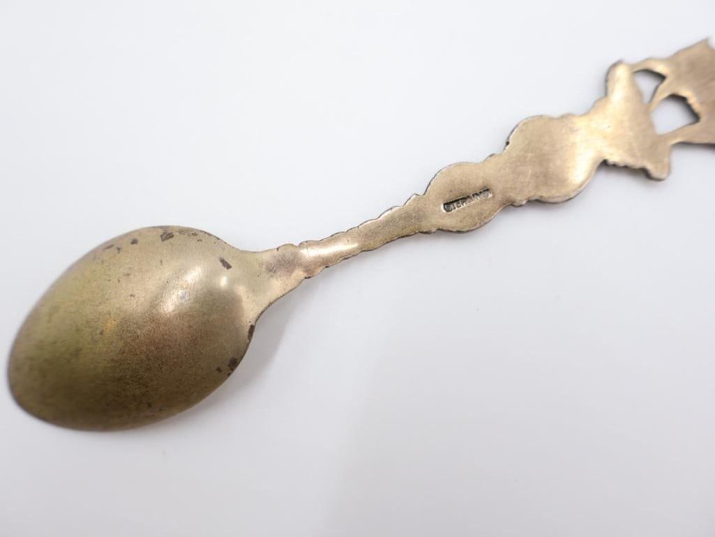 Four Antique Sterling Silver Spoons and one collectors spoon - 10