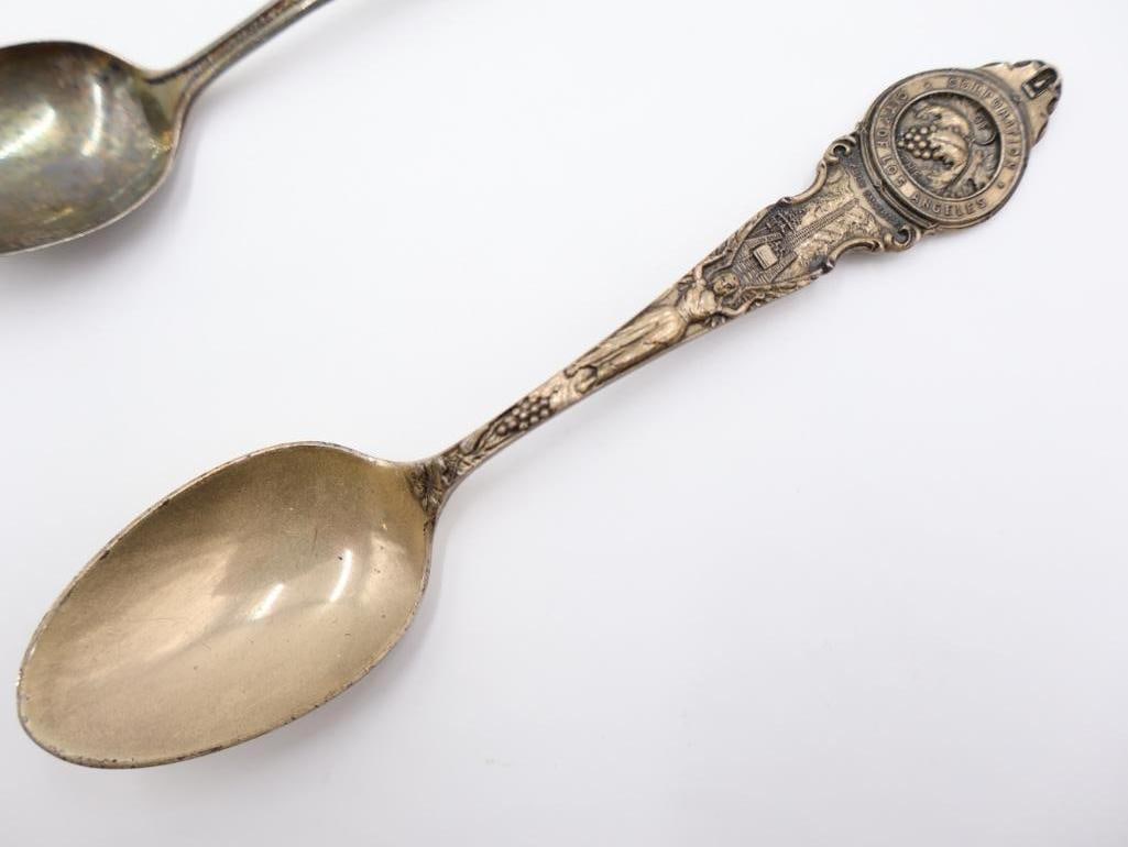 Four Antique Sterling Silver Spoons and one collectors spoon - 11