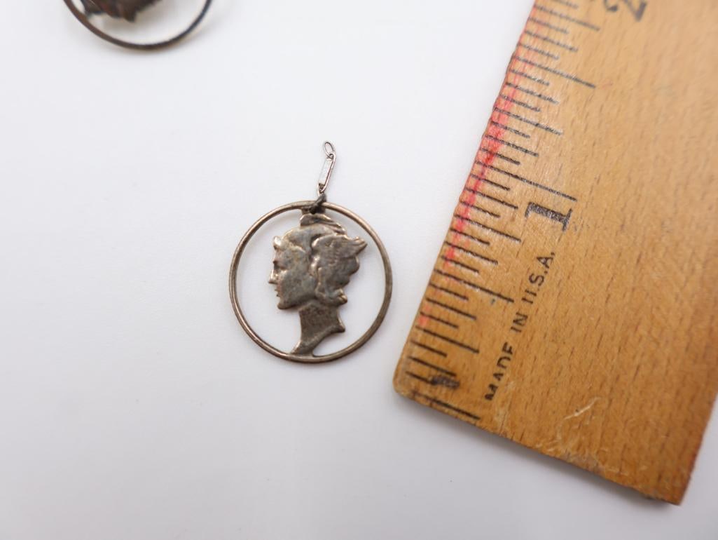 Collection of jewelry is crafted from genuine "Mercury" dimes - 7