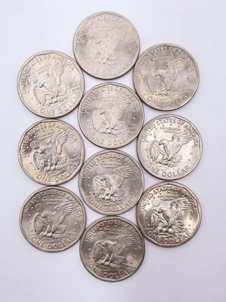 10 United States Susan B. Anthony dollar coins - 3