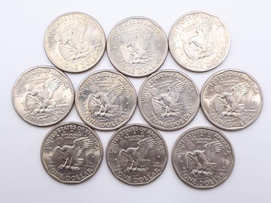 Ten 1979 Susan B. Anthony dollar coins - 3
