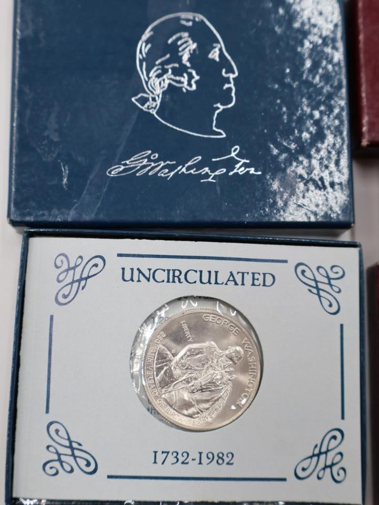 1982 George Washington Commemorative Half Dollar coins 90% silver - 3