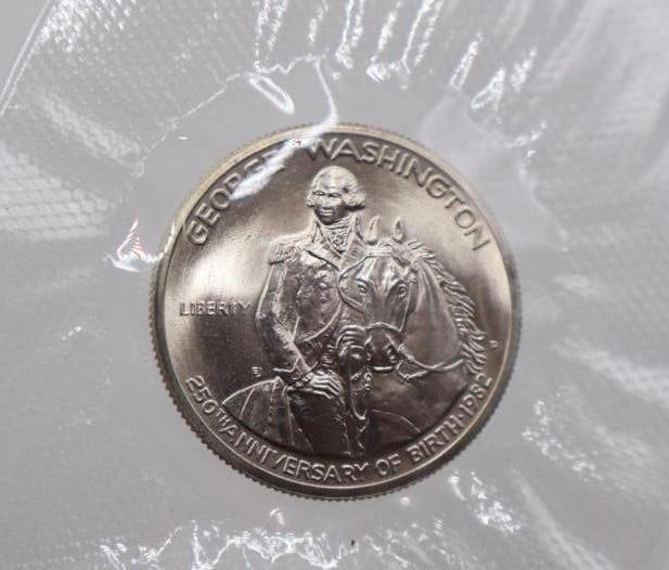 1982 George Washington Commemorative Half Dollar coins 90% silver - 5