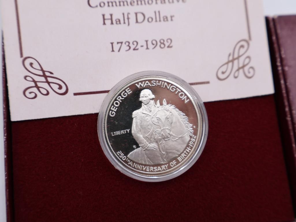1982 George Washington Commemorative Half Dollar coins 90% silver - 8