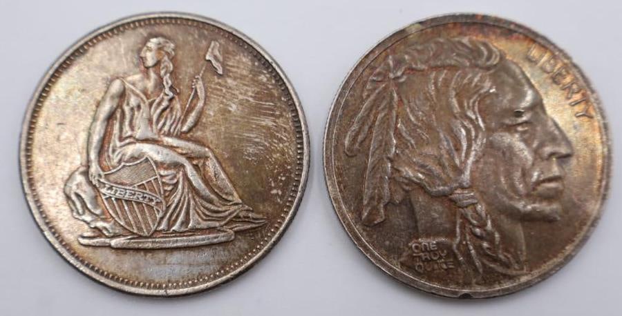 Two 1 oz silver bullion rounds - 2