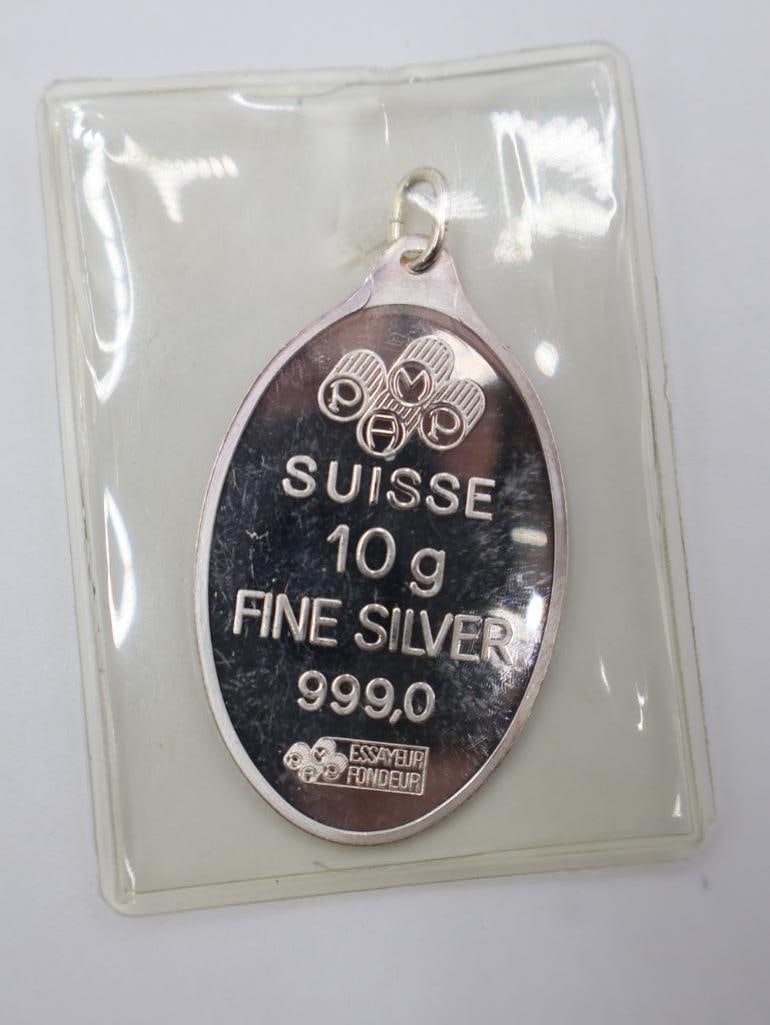 SUISSE 10G FINE SILVER .999 Oval Pendant - 2