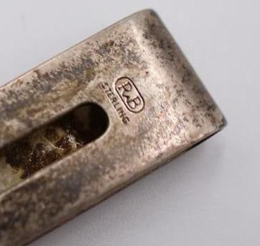 Sterling Reed & Barton money clip combination featuring a small "FINE GOLD" bar inset - 6