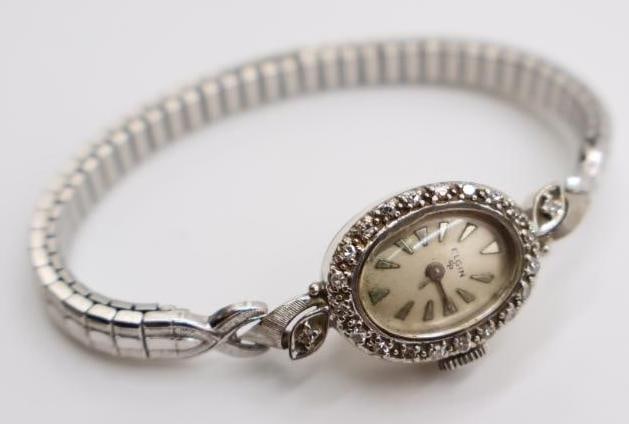 Vintage 14k white gold Elgin diamond ladies' watch (1 of 6)