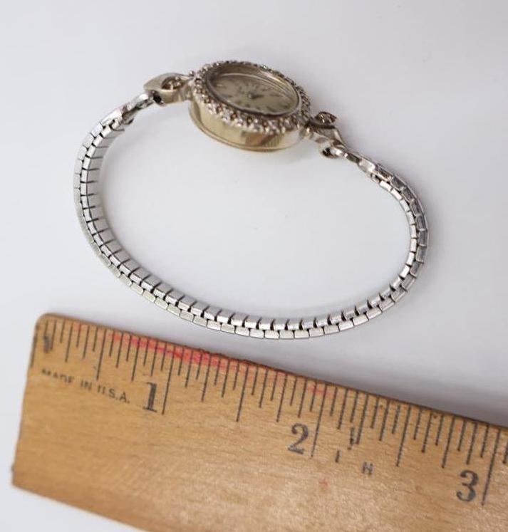 Vintage 14k white gold Elgin diamond ladies' watch - 5