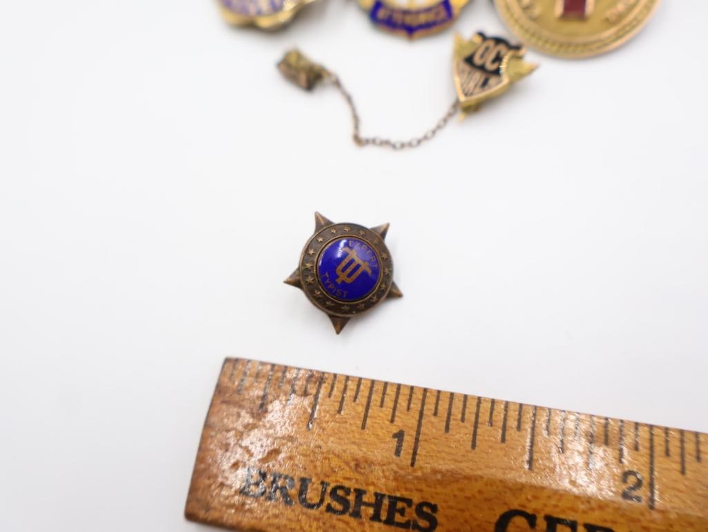 Collection of enamel badges and 10k pins - 3