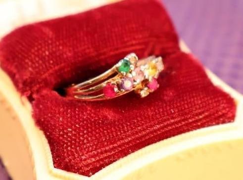 14k Yellow gold multi-gemstone ring (1 of 9)