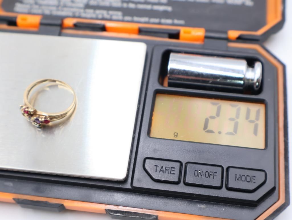 14k Yellow gold multi-gemstone ring - 2