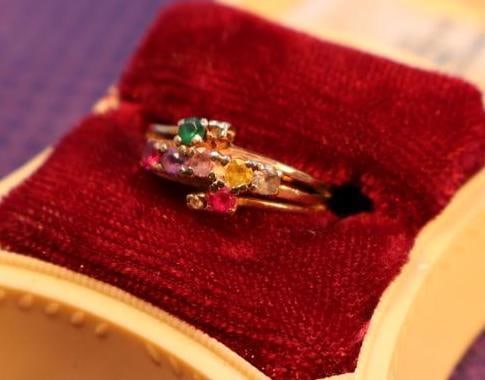 14k Yellow gold multi-gemstone ring - 3