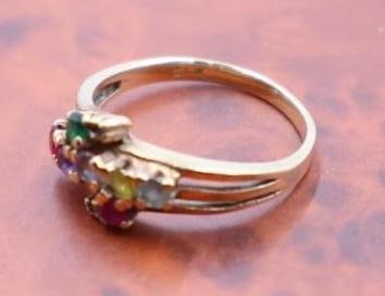 14k Yellow gold multi-gemstone ring - 7