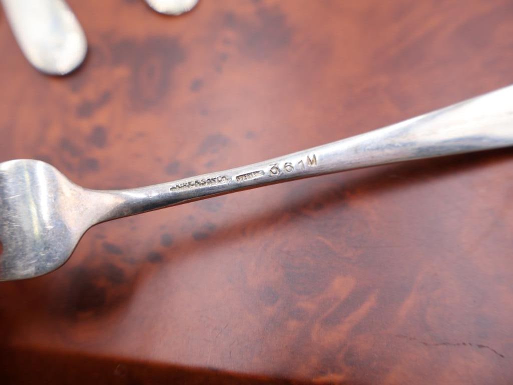 Antique Set of Sterling Silver Kirk & Sons 'Old Maryland' Olive Forks - 6