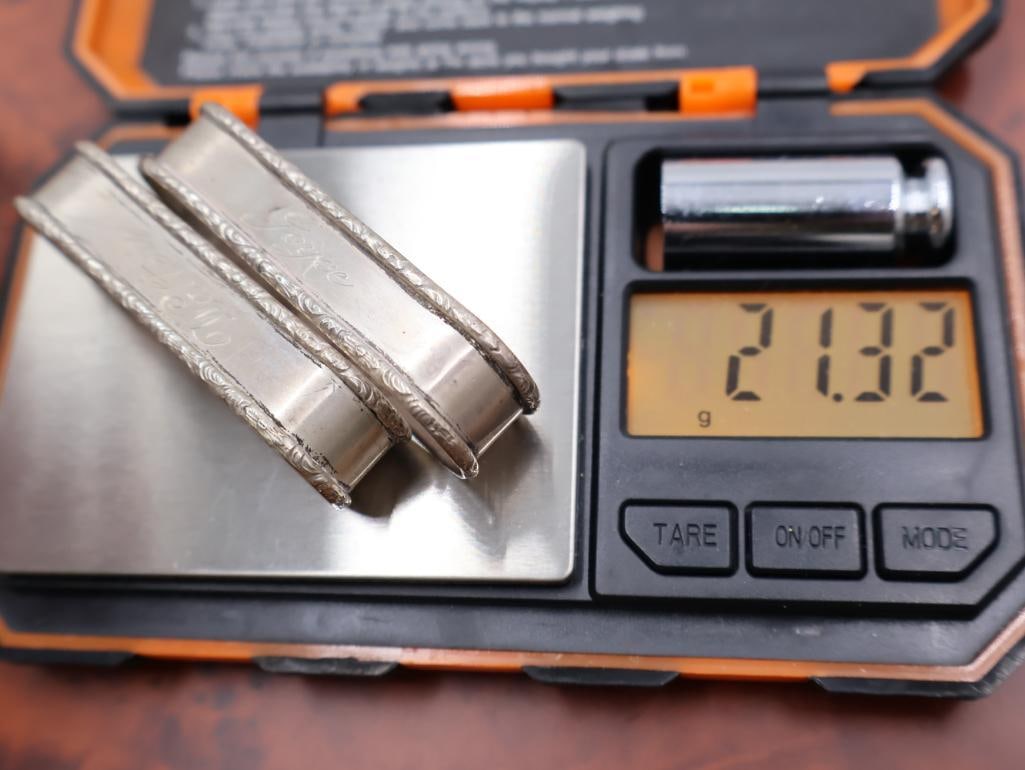 Antique Sterling silver napkin rings - 11