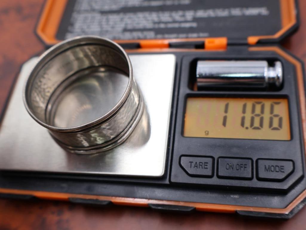 Antique Sterling silver napkin rings - 12