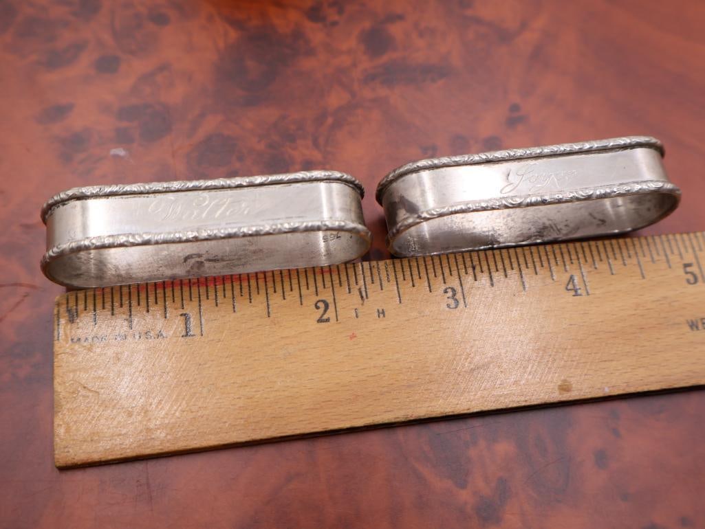 Antique Sterling silver napkin rings - 2