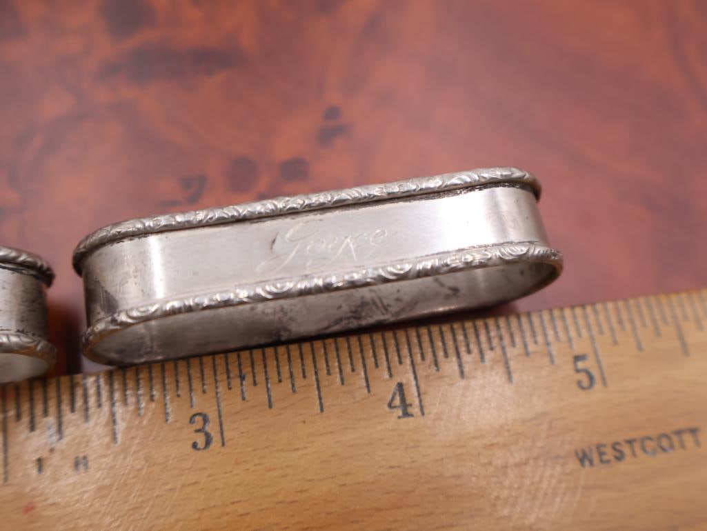 Antique Sterling silver napkin rings - 4