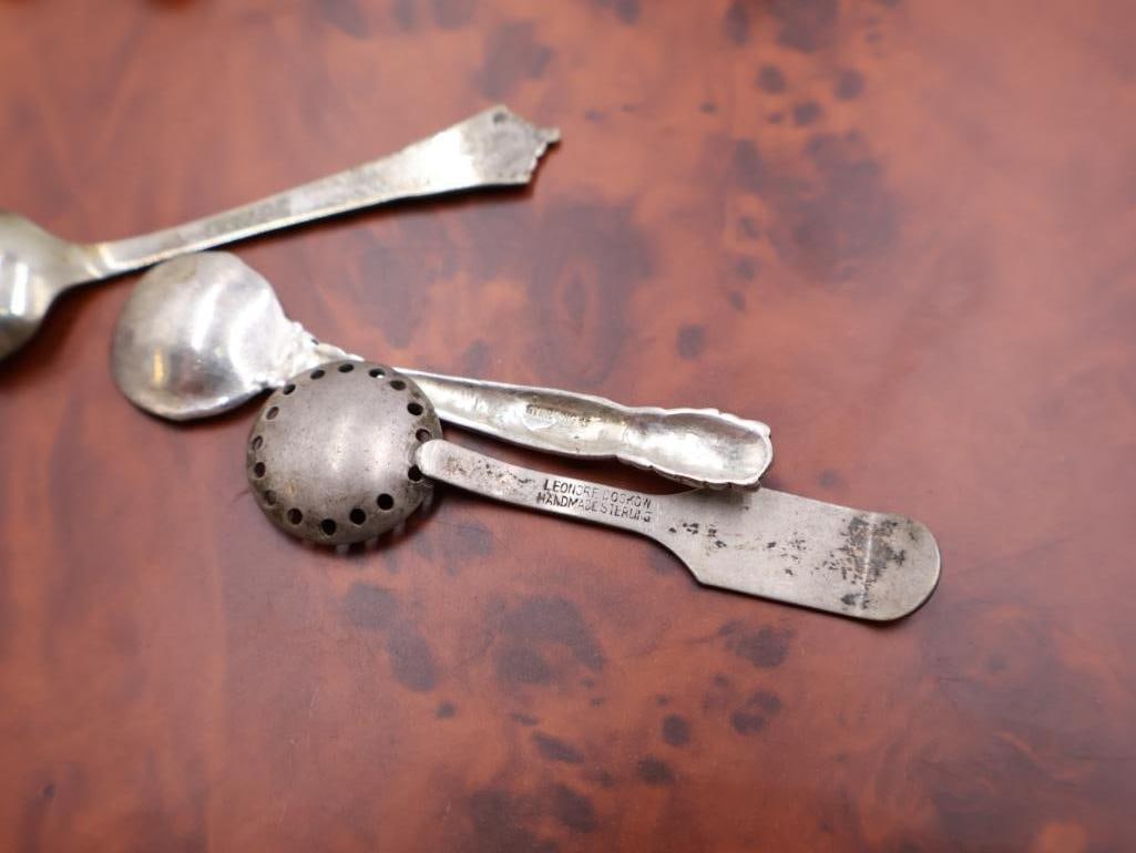 Collection of Antique Silver Salt Cellar Spoons - 5