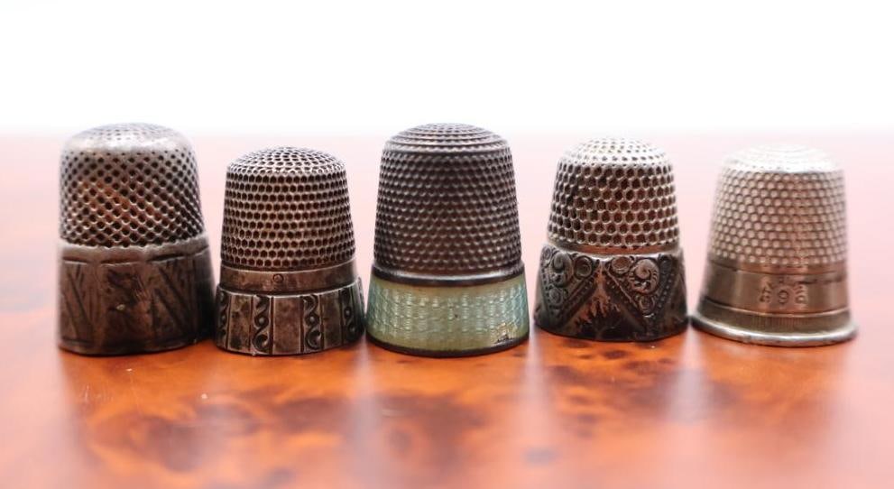 Collection of antique sterling silver thimbles (1 of 8)