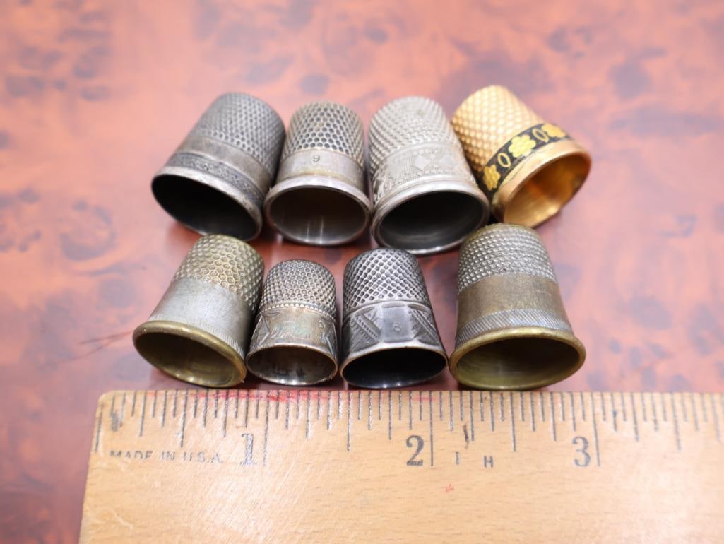 Collection of Vintage and Sterling Thimbles - 3