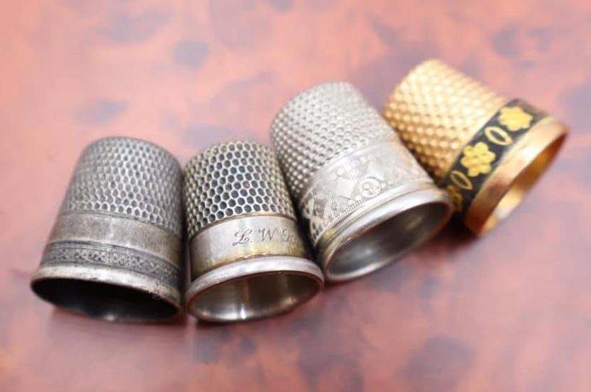 Collection of Vintage and Sterling Thimbles - 5