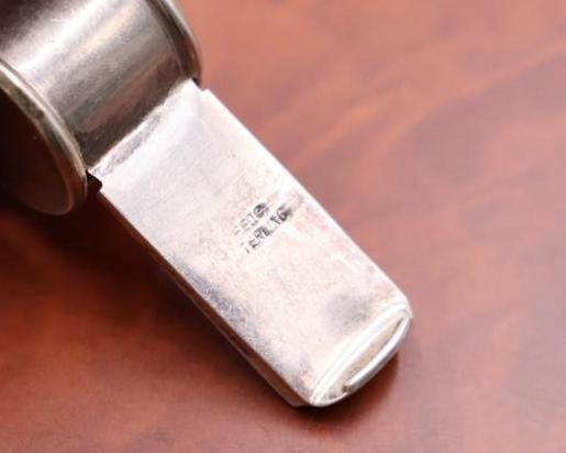 Antique sterling silver belt buckles and sterling whistle - 9