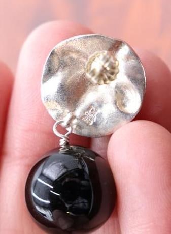 Sterling Silver Ross Simons cultured pearl and Jay King black onyx earrings - 9