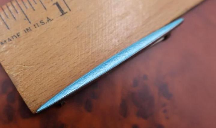 Antique Enamel Sterling Silver Bracelet and Pins - 6