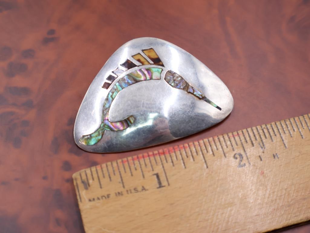 Vintage Taxco sterling silver swordfish brooch - 2