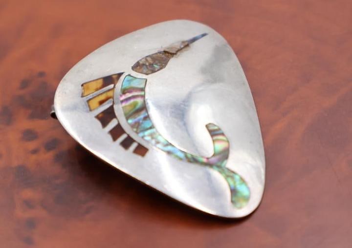 Vintage Taxco sterling silver swordfish brooch - 3