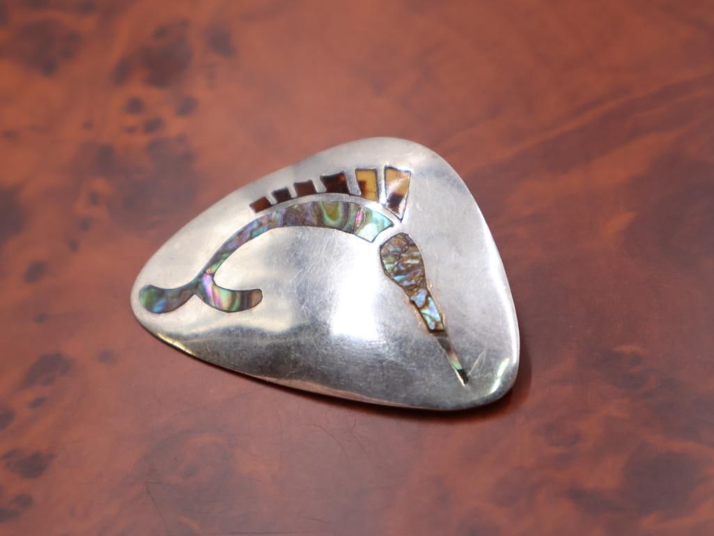 Vintage Taxco sterling silver swordfish brooch - 4