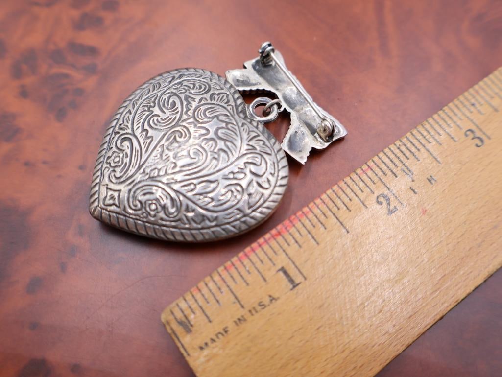 Heart-shaped sterling silver pendant - 2