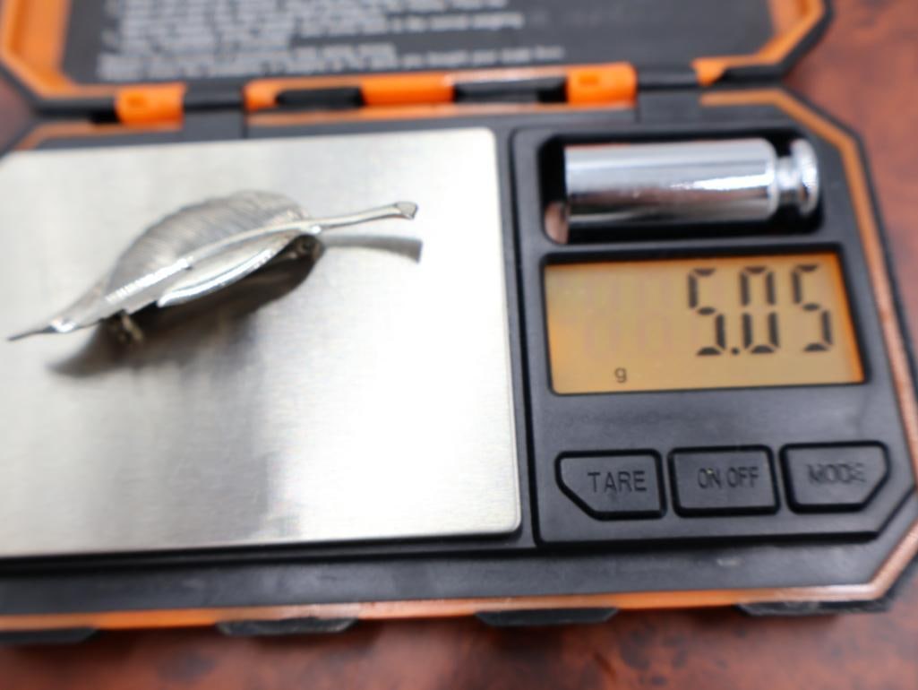 Vintage sterling silver starfish and leaf Beau Sterling Pins - 4