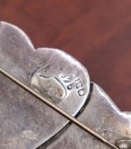 Vintage Mexican sterling silver triple heart brooch pin - 4